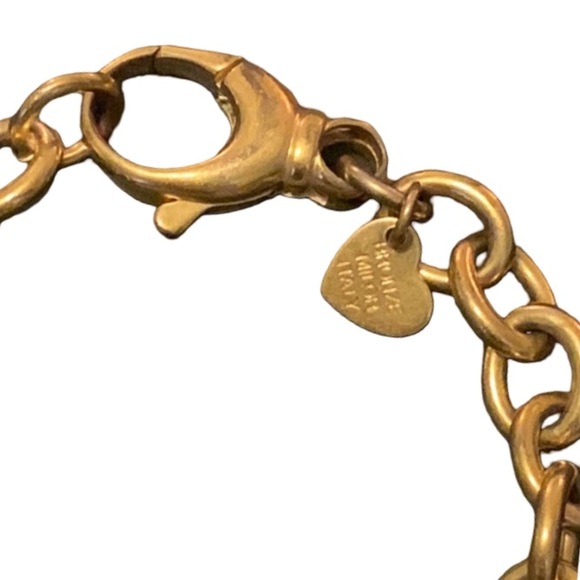 Elegant Milor Italy Bronze Gold Chunky Rolo Link Chain Bracelet - Picture 3 of 10